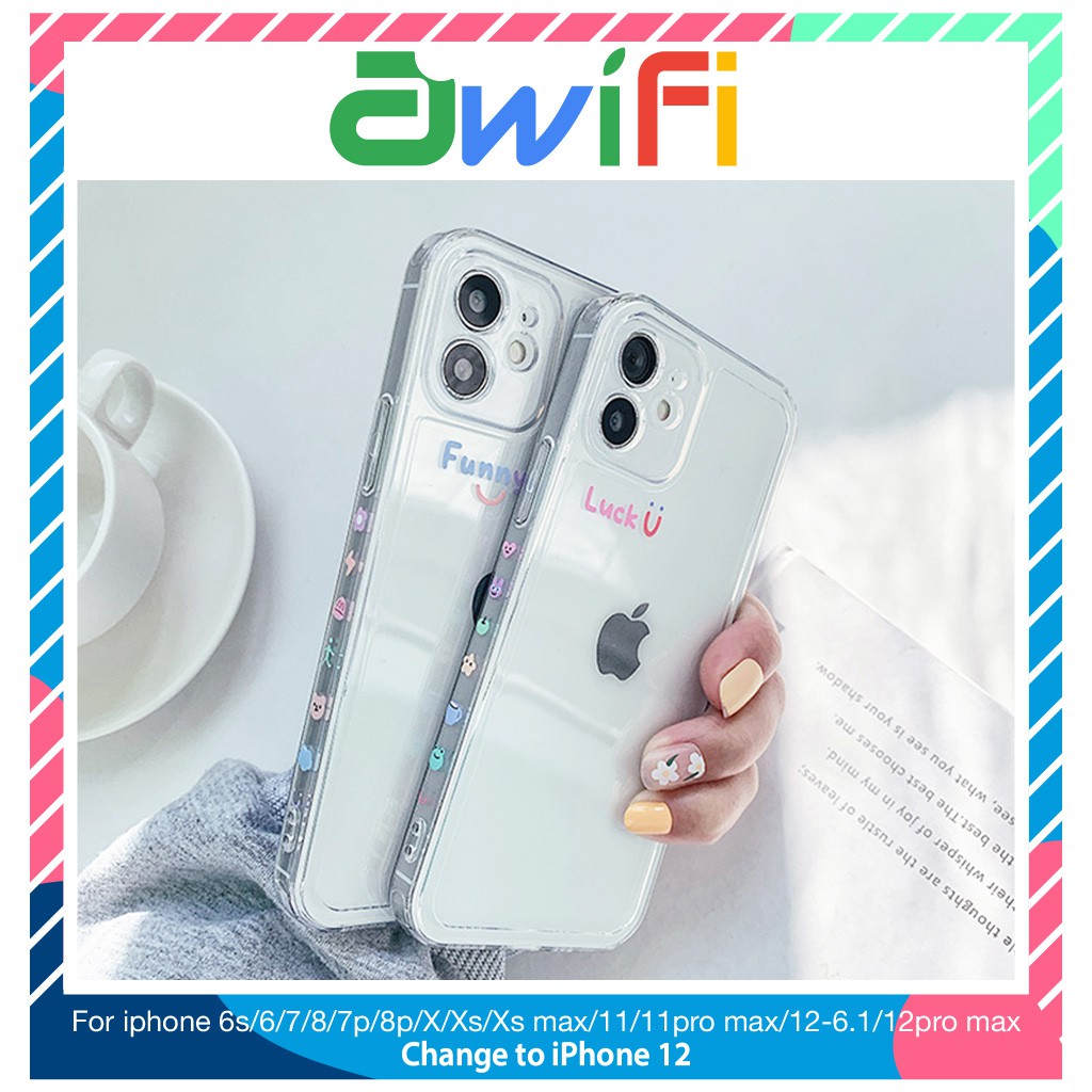 Ốp lưng iphone trong cạnh hình vuông funny 6plus/6s/6splus/7/7plus/8/8plus/x/xr/xs/11/12/pro/max/plus/promax-Awifi A3-10