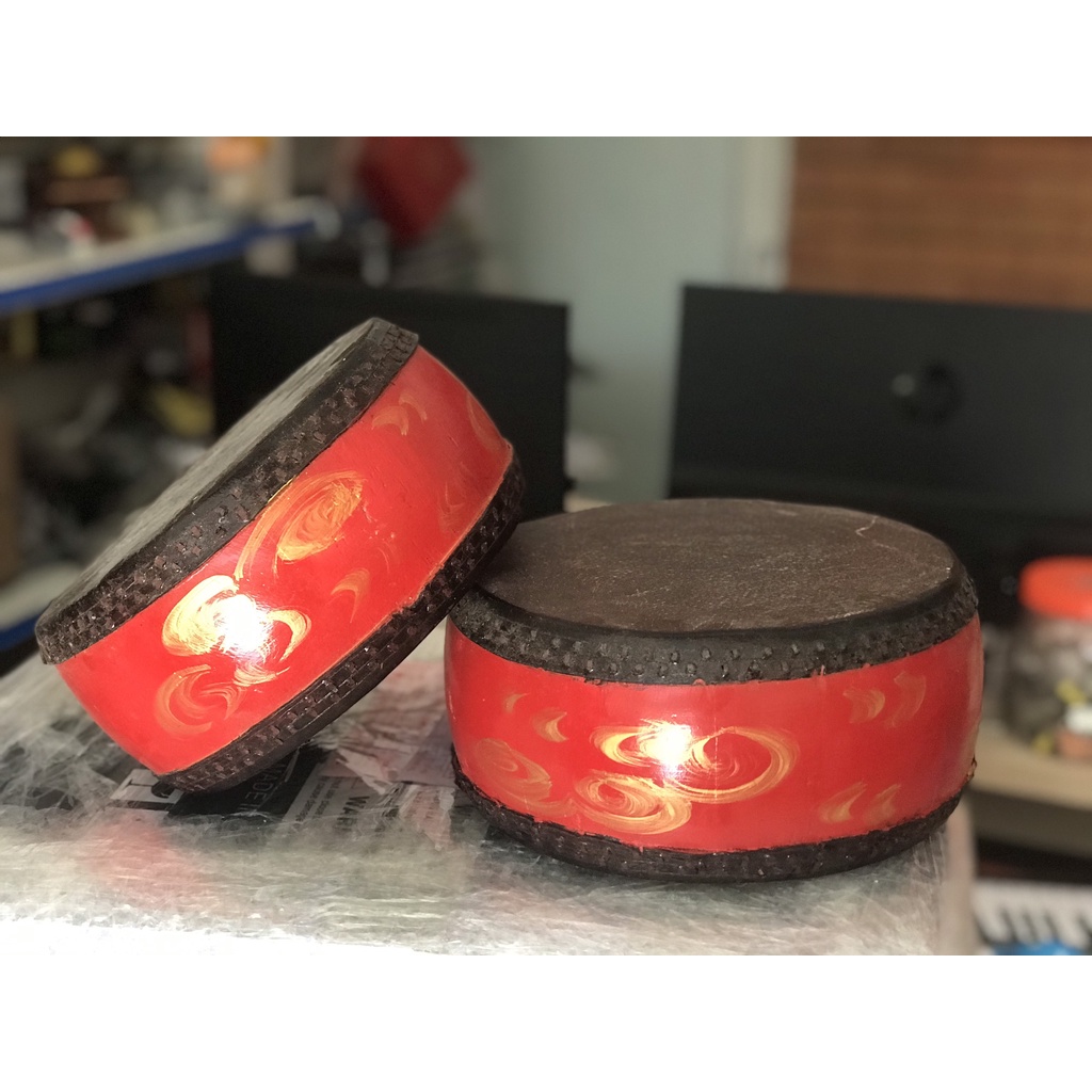 Trống khẩu gỗ mít da trâu không cán