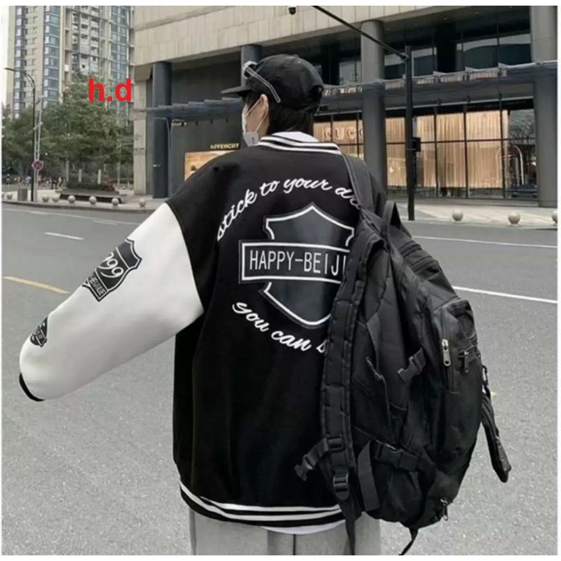 Áo bomber Jacket Ba By  unisex; chất nỉ cottonFreesize 55kgphong cách Hàn Quốc; khoác ngoài thu đông chống nắng