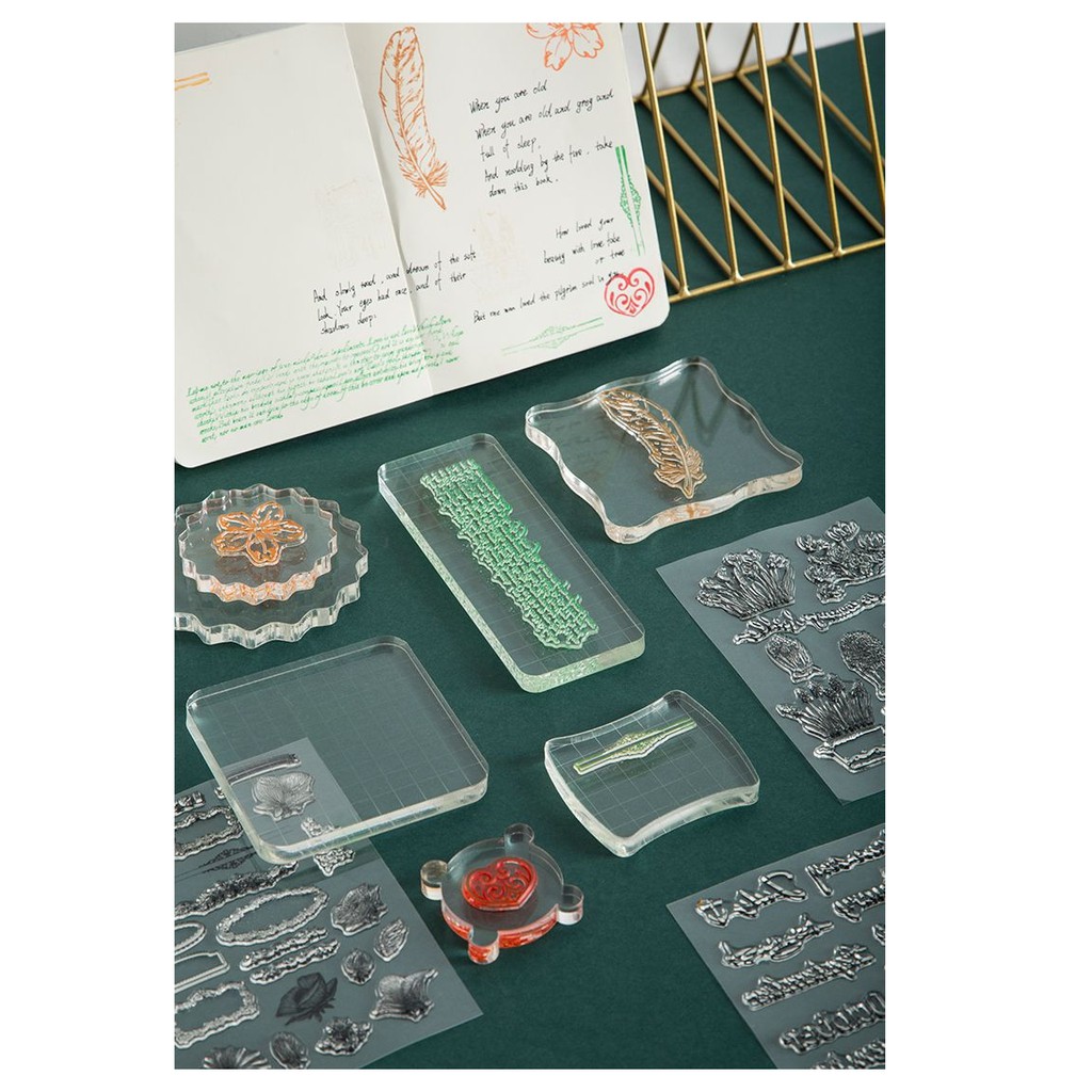 Cán nhựa con dấu trong suốt Clear stamp Acrylic Block