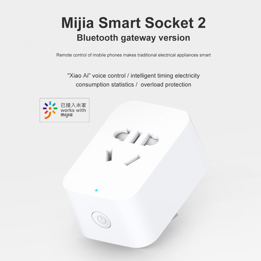 ♠Ổ Điện Wifi Thông Minh Xiaomi Mijia 2 Bluetooth Phiên Bản Cổng Mở Rộng Điều Khiển Từ Xa Với Ứng Dụng Mi Home