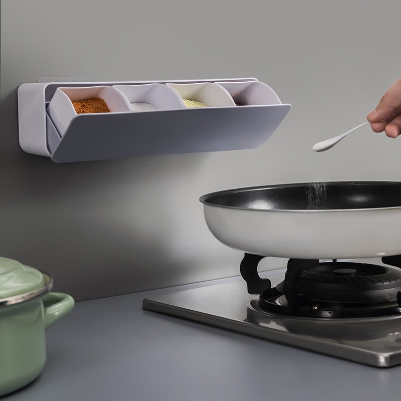 Hộp Đựng Gia Vị Gắn Tường Một Ngăn Tiện Lợi Dành Cho Nhà Bếp