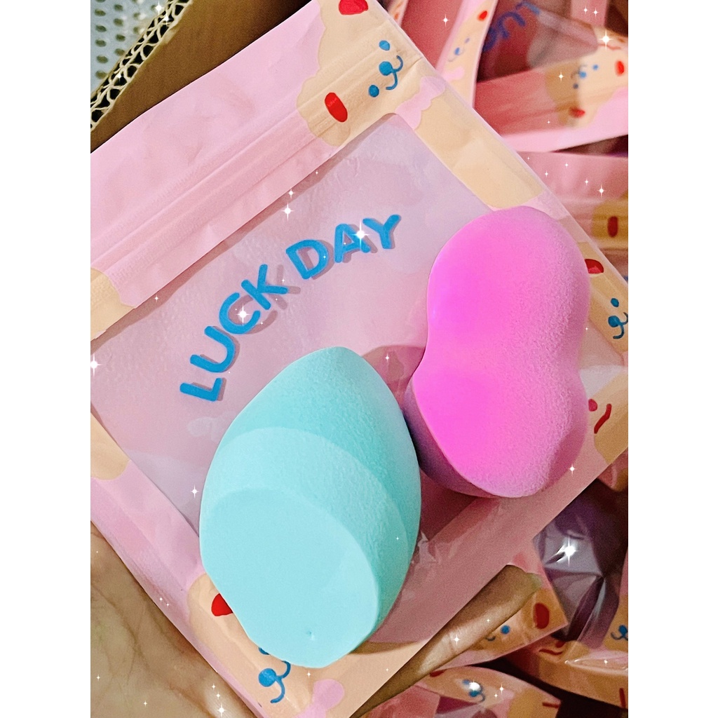 Ảnh thật 🍀 Set 2 Bông Mút Hồ Lô Tán Phấn Chất Mềm Mịn Nội Địa Trung