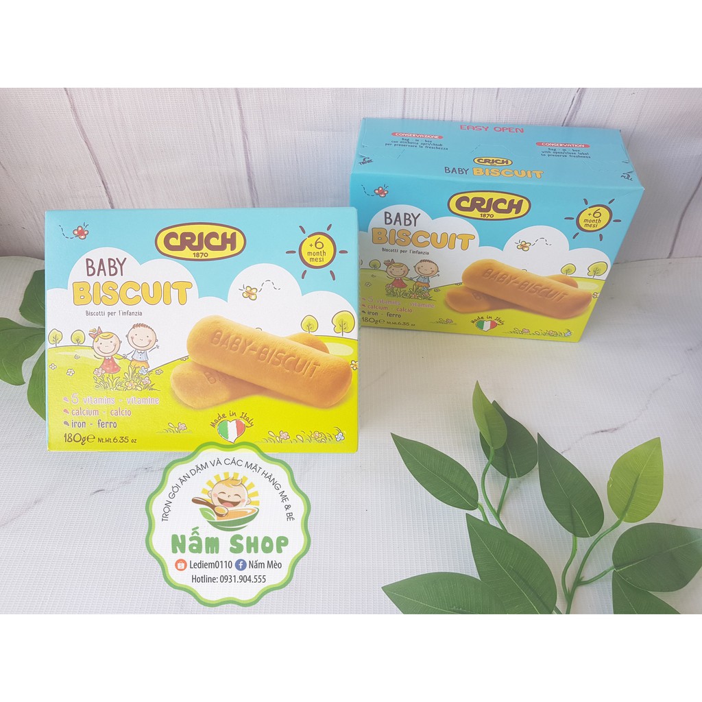 Bánh Ăn Dặm Ý Crich  Baby Biscuit bé 6m+ 180 gram