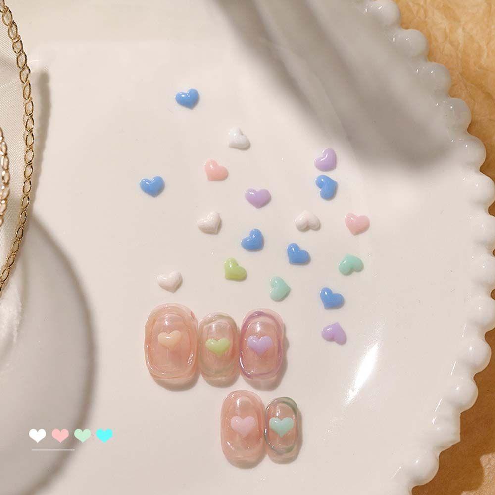 Phụ Kiện Trang Trí Móng Tay Hình Trái Tim Dễ Thương DIY