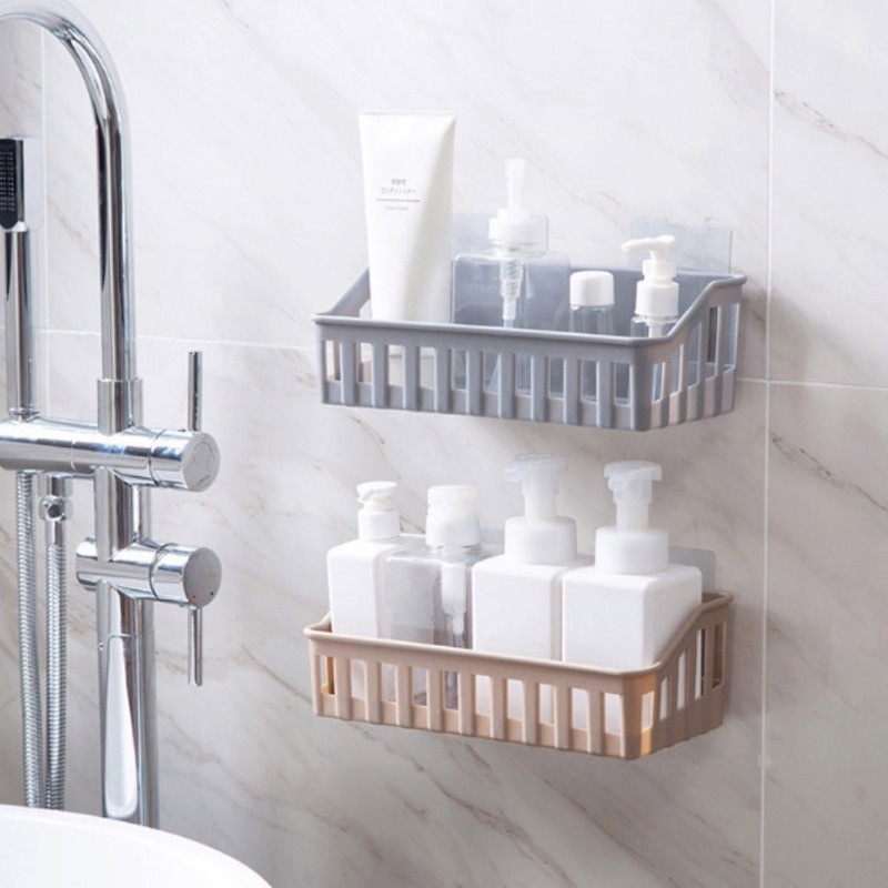 1 Kệ Đựng Đồ Gắn Góc Tường Không Khoan Không Cần Đục Lỗ Sắp Xếp Gọn Gàng Cho Nhà Bếp Nhà Tắm