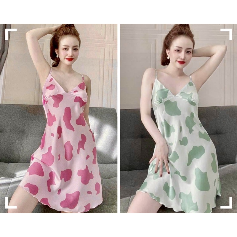 Váy ngủ bò sữa PEYONDEE có mút ngực váy ngủ đẹp cao cấp váy ngủ nữ