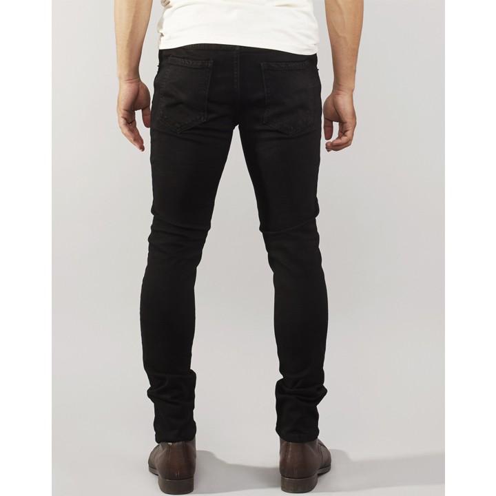 Quần Jean Nam Trơn Xanh Than Chất Cotton Co Giãn Dáng Ôm Ống Côn Vừa | BigBuy360 - bigbuy360.vn