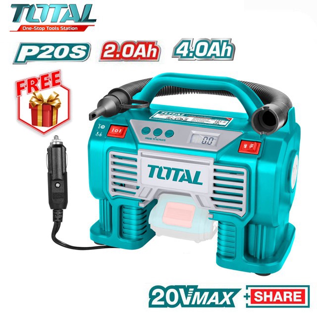 MÁY BƠM HƠI TỰ ĐỘNG DÙNG PIN TOTAL 20V TACLI2002 ( không kèm pin và sạc )