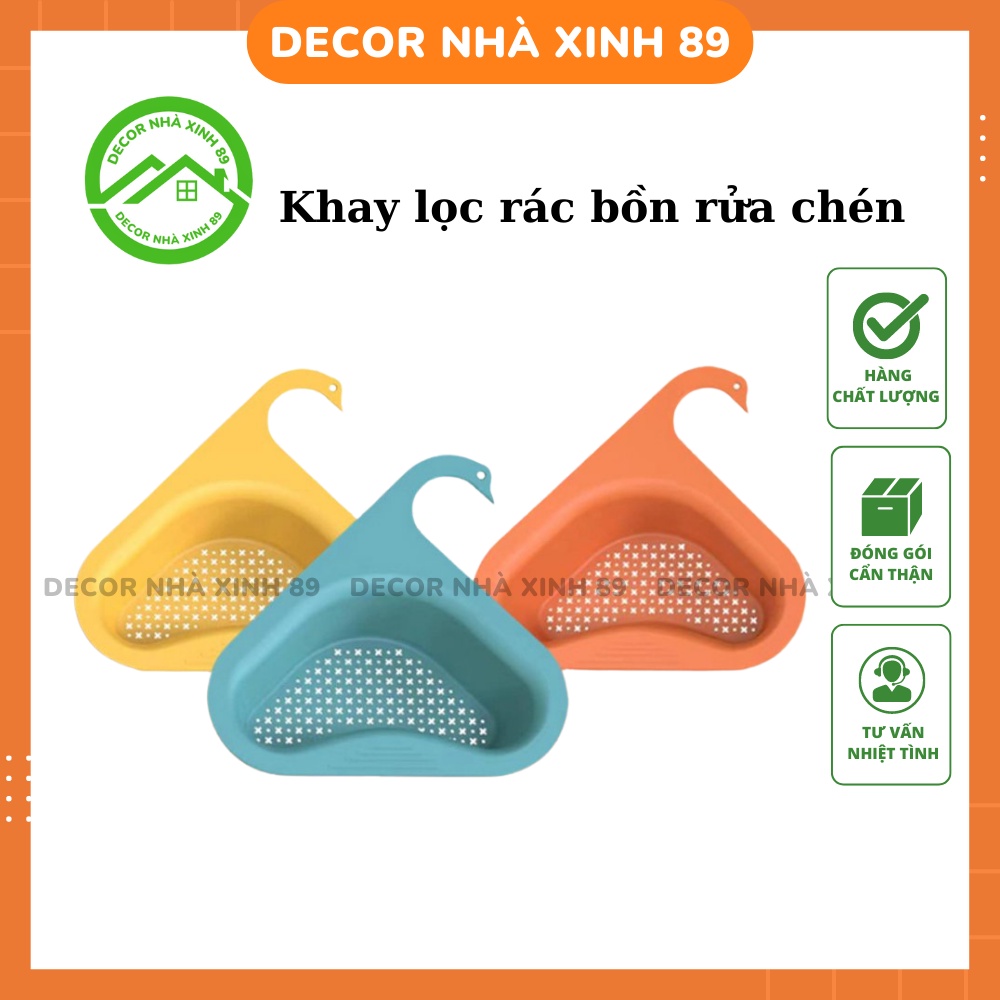 Khay lọc rác bồn rửa bát thông minh đa năng, khay lọc rác bồn rửa chén có móc treo tiện lợi nhà bếp - Decor Nhà Xinh