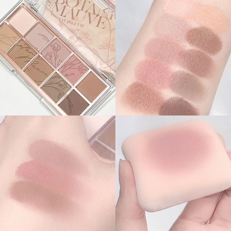 Bảng Phấn Mắt 10 Màu Sắc Hiệu Ứng Lì/ Ánh Nhũ Chống Nước Bền Màu Dài Lâu