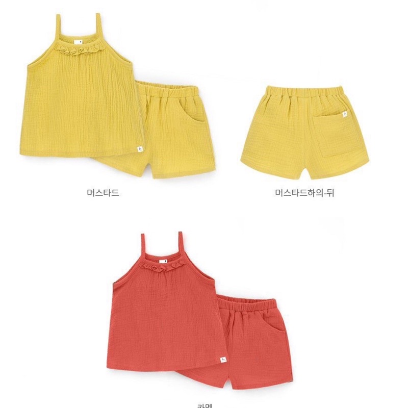 Bộ Hai Dây Cotton Đũi xuất Hàn Cho Bé Gái