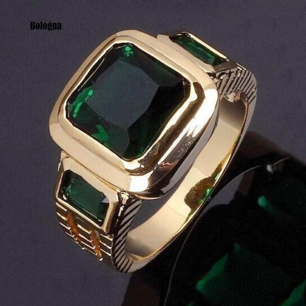 ♦Nhẫn Đính Đá Giả Hình Vuông Thời Trang Cho Nam