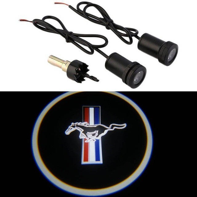 Đèn LED Laser Chiếu Logo Gắn Cửa Xe Hơi Ford Mustang Pony Ghost Shadow