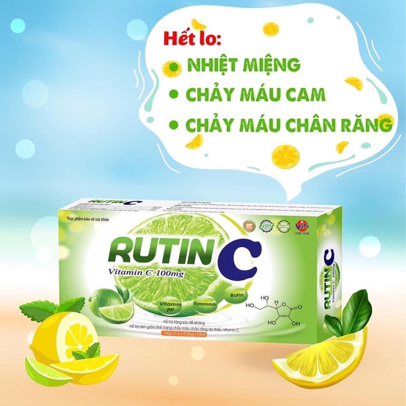 Rutin C hộp 20 ống - hỗ trợ tăng đề kháng , bảo vệ thành mạch