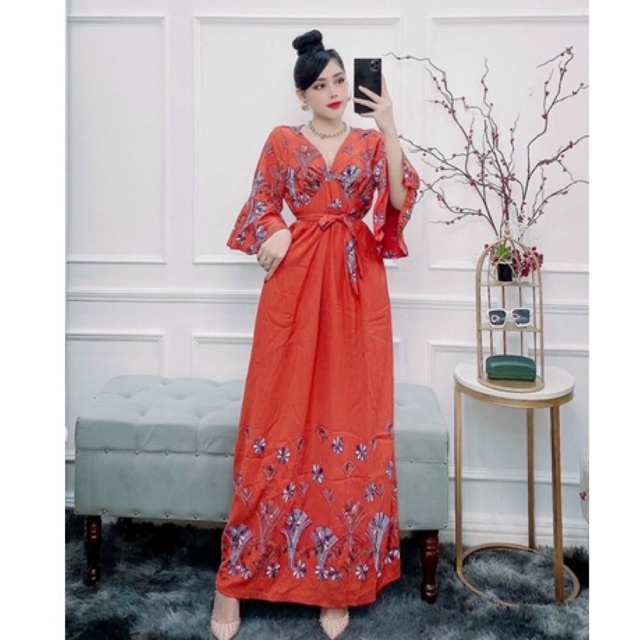 Đầm maxi tay loa