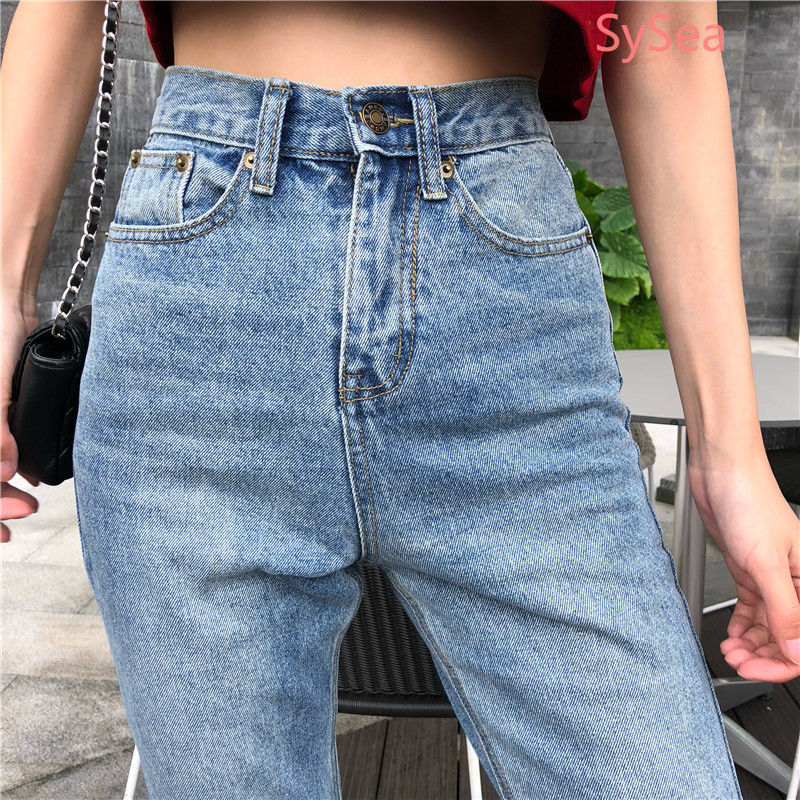 Quần denim dài lưng cao thiết kế ôm sát tôn dáng