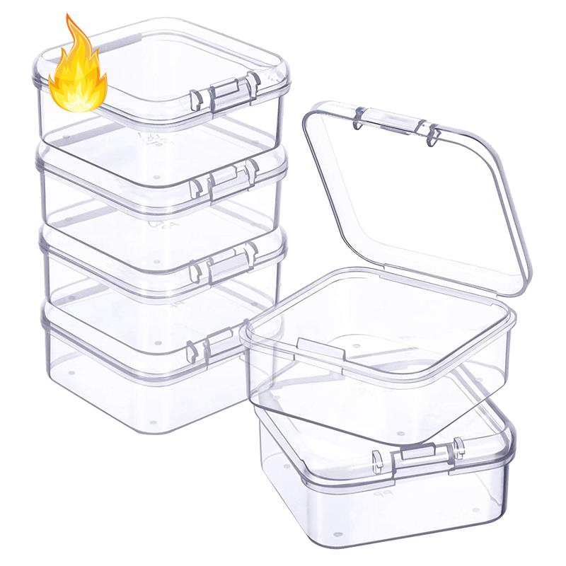 Set 6 Hộp Nhựa Mini Trong Suốt Đựng Trang Sức Hạt Làm Thủ Công