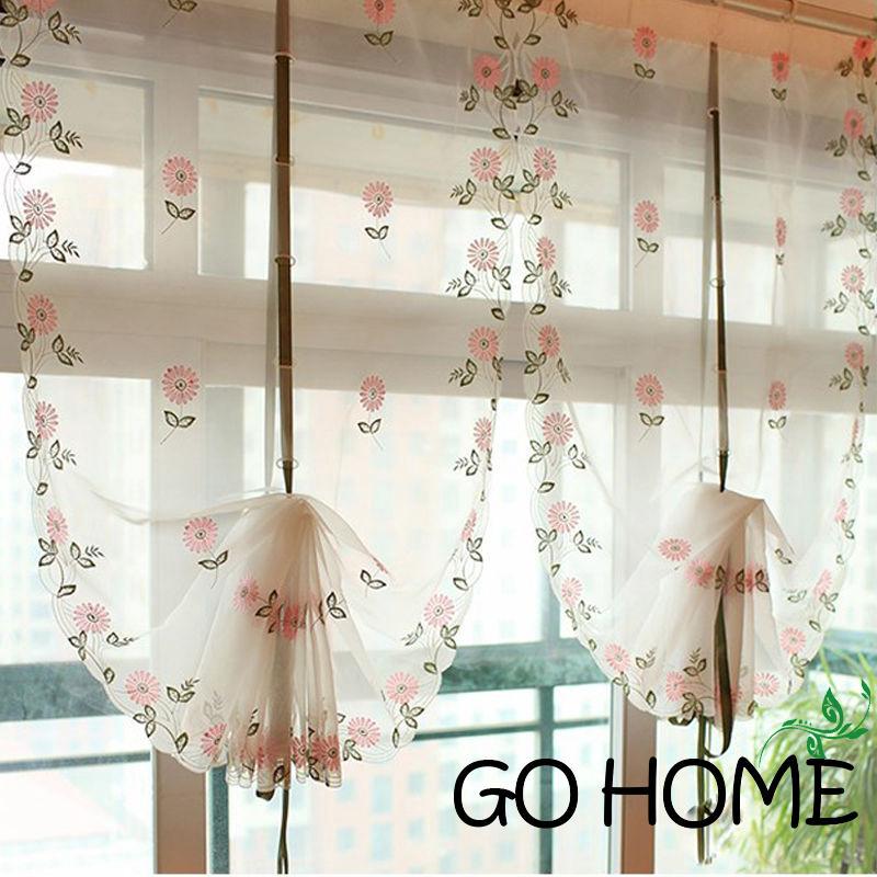 Rèm Cửa Vải Tuyn Họa Tiết Hoa Trang Nhã