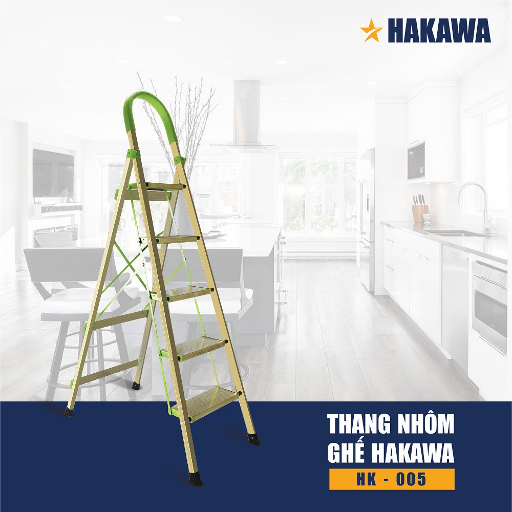 Thang nhôm ghế cao cấp HAKAWA - HK-005 - Sản phẩm chính hãng - Bảo hành 2 năm