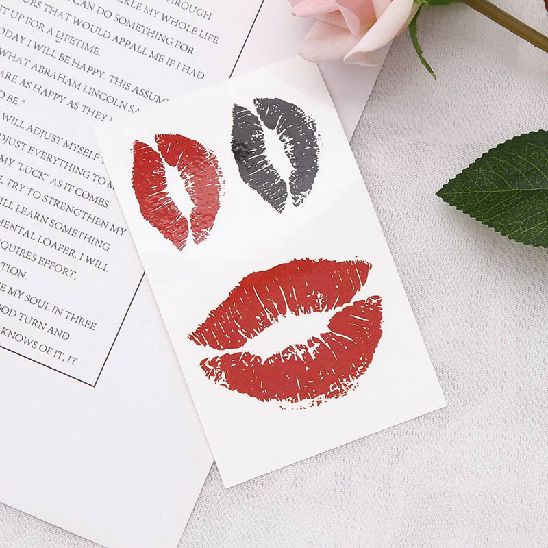 Servise.vn Hình Xăm Dán Chống Thấm Nước Hình Đôi Môi