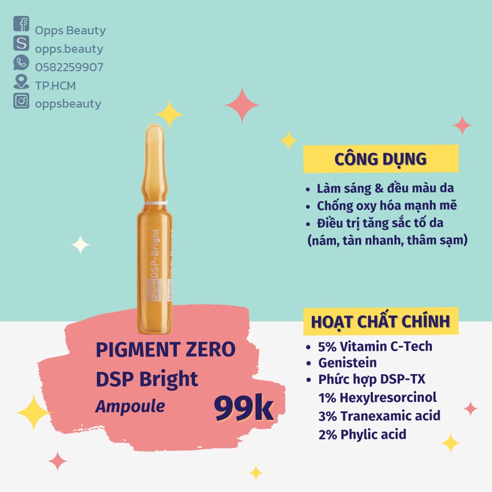 Tinh chất Ampoule làm sáng da, mờ thâm MARTIDERM DSP BRIGHT