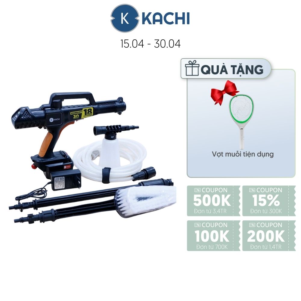 Máy Xịt Rửa Xe Di Động Không Dây Dùng Pin Kachi MK260