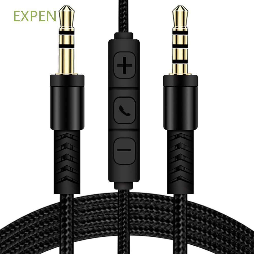 Dây Cáp Âm Thanh Aux Có Mic Bện Nylon Nhiều Màu Cho Điện Thoại
