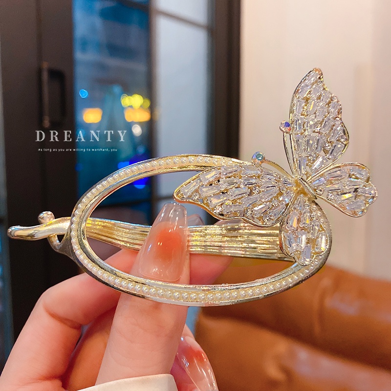 Kẹp Tóc Hình Bướm Đính Ngọc Trai Sang Trọng