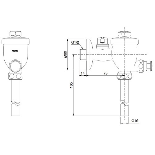 Van Xả Nhấn Tiểu Nam TOTOO DU601N