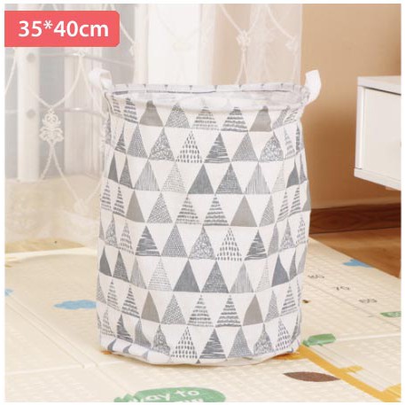 Sọt giỏ vải đựng đồ chơi, sọt tròn đựng quần áo bẩn 35*40cm