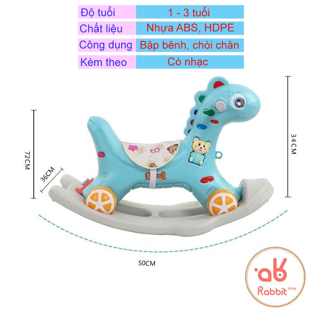 Ngựa bệp bênh xe chòi chân 2in1 có nhạc cho bé 1-3 tuổi [XNBB]