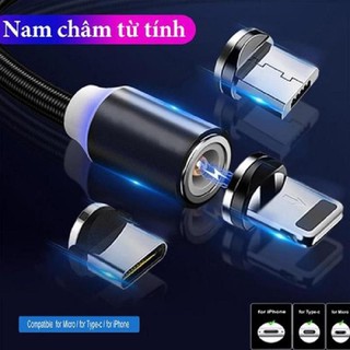 Cáp sạc từ hút nam châm đầu micro usb, type C và iPhone/android 360 độ