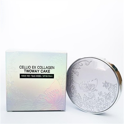 CELLIO Ex Collagen Twoway Cake SPF 30/PA+++ Phấn phủ siêu mịn hai lõi