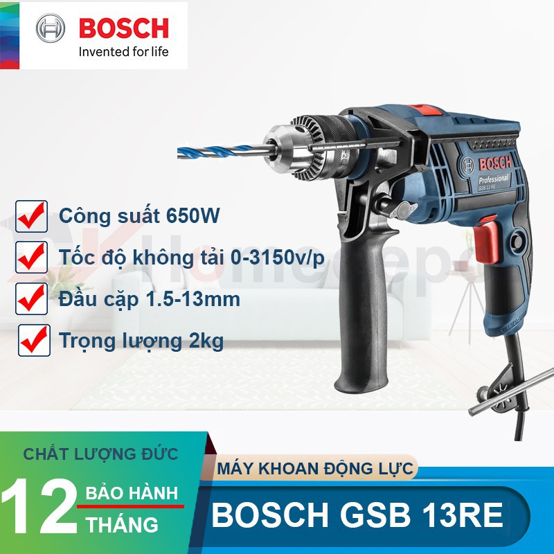 Bộ máy khoan  động lực Bosch GSB 13 RE  (hộp giấy)