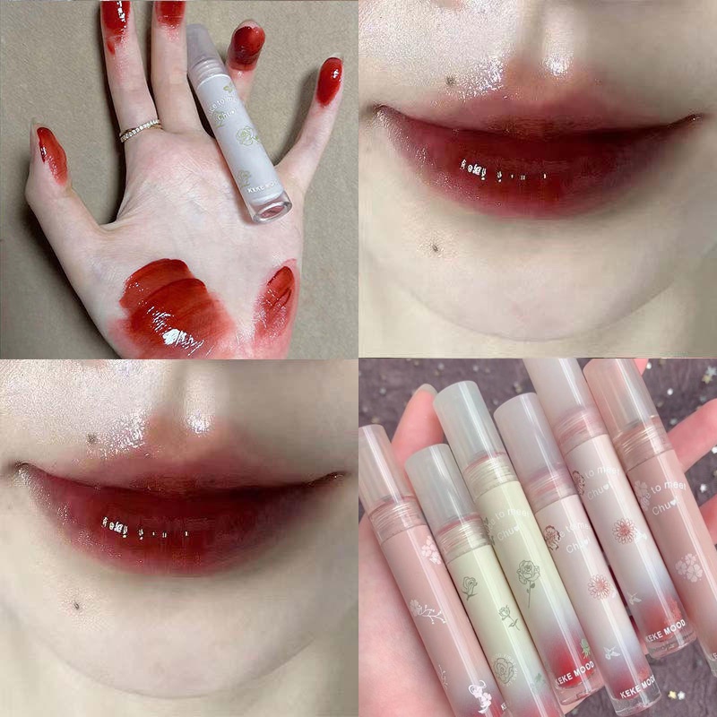 Son Bóng 3D Hương Trái Cây Lâu Trôi Chống Thấm Nước KEKE MOOD