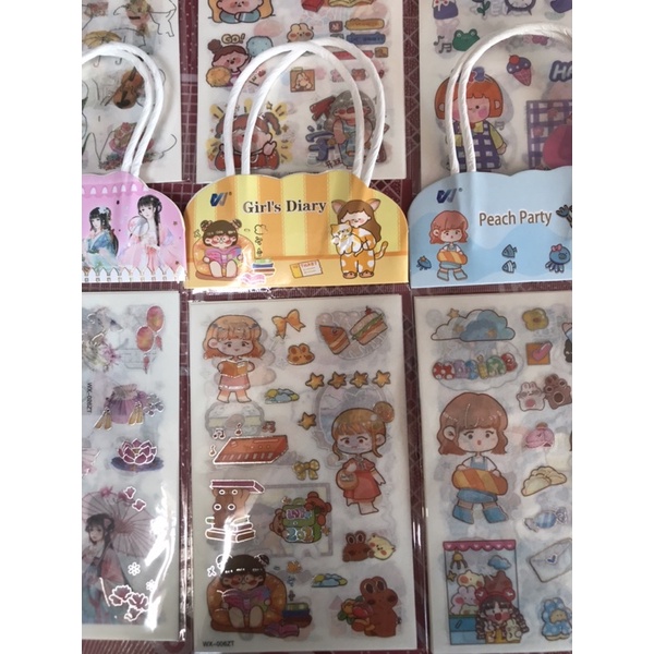 Túi 4 tấm sticker cute