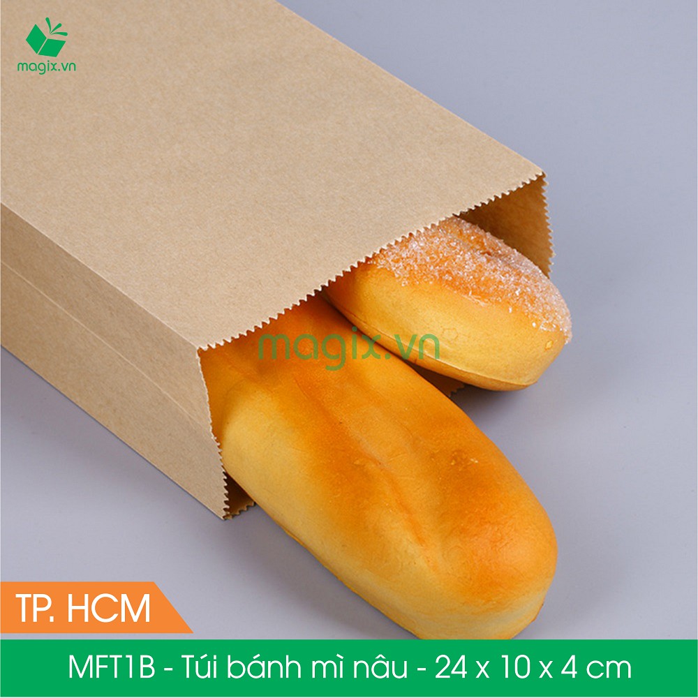 MFT1B - 24x10x4 cm - 100 Túi giấy bánh mì nâu