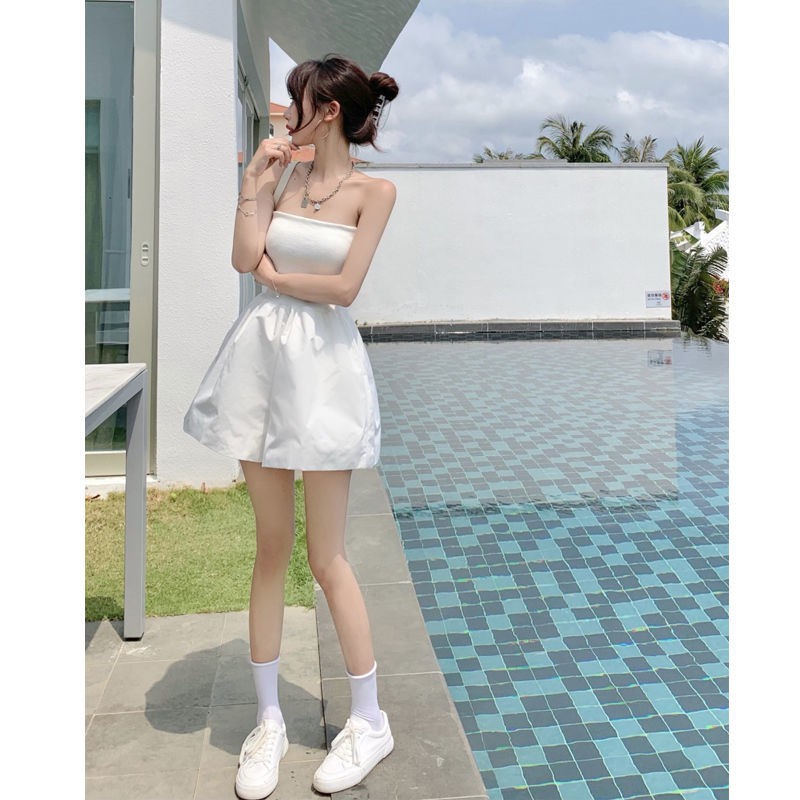 Áo liền quần đùi ống rộng lưng cao thời trang mùa hè cho nữ