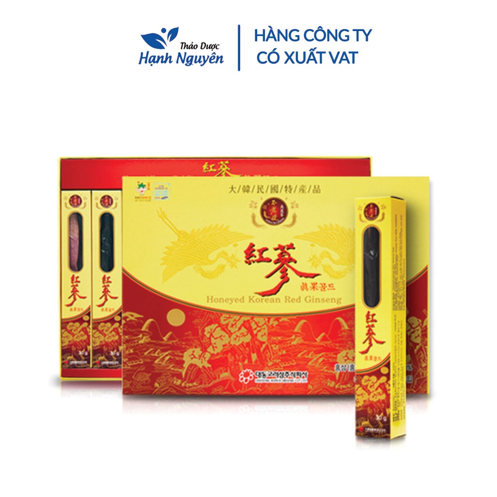 Hồng sâm củ tẩm mật ong Hàn Quốc 300g (Hộp 10 củ) - Thảo Dược Hạnh Nguyên