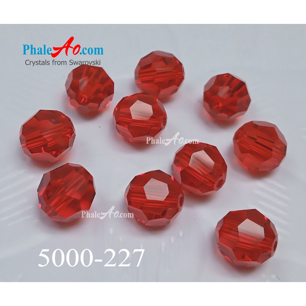 Dây chuyền đỏ pha lê Swarovski hạt 6ly 5000 light siam 227, khóa bạc 925 - phaleao, Trang sức NVJ
