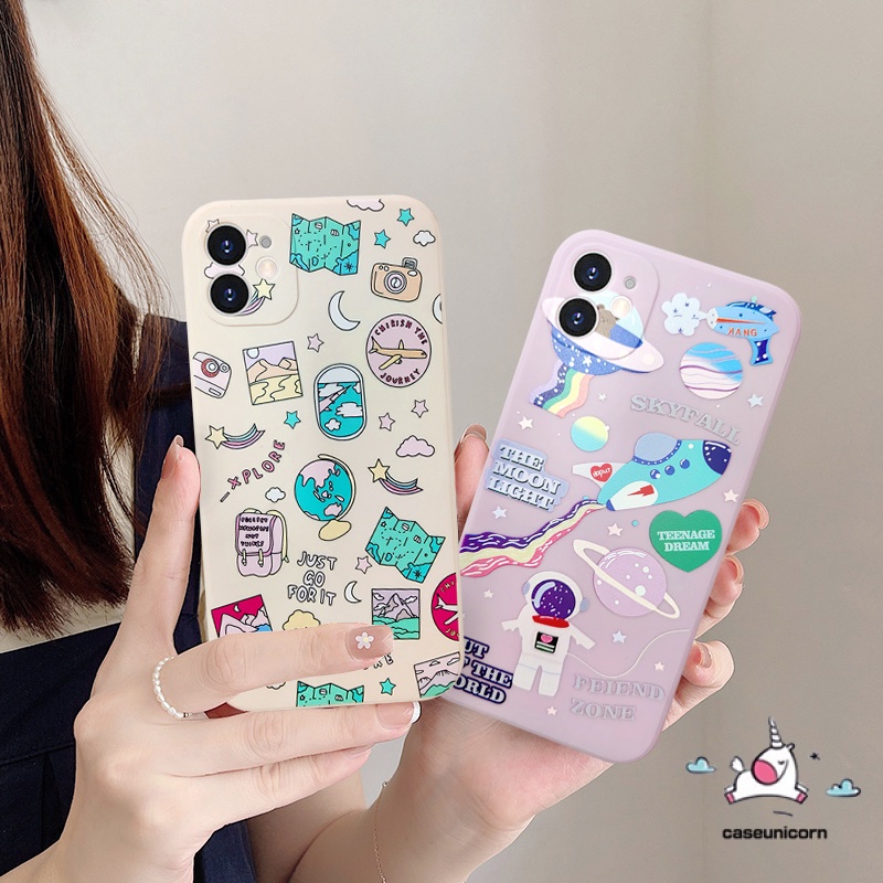 Ốp Điện Thoại Silicon Dẻo Họa Tiết Hoạt Hình Tàu Không Gian Cho Iphone 6 6s 7 8 Plus Iphone 11 12 Pro Max X Xr Xs Max Se