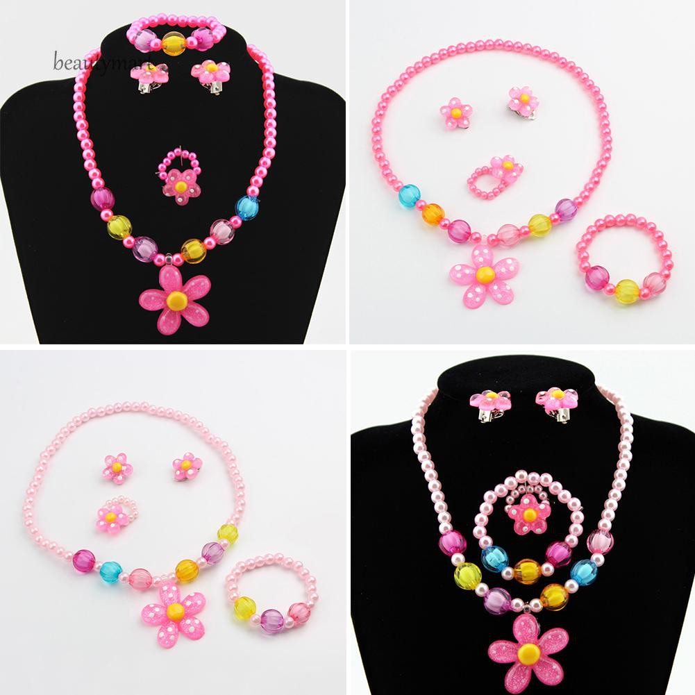 Bộ 5 Món Trang Sức Dây Chuyền + Vòng Tay + Nhẫn Thiết Kế Xinh Xắn