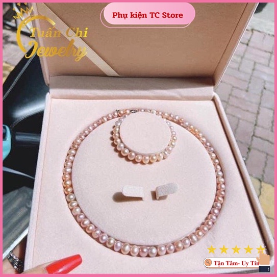 ⚡TRI ÂN_GIẢM SÂU⚡ Set Vòng Cổ, Lắc Tay, Bông Tai Trai Nuôi Nước Ngọt, Kiểm Định Chất Lượng Theo Yêu Cầu