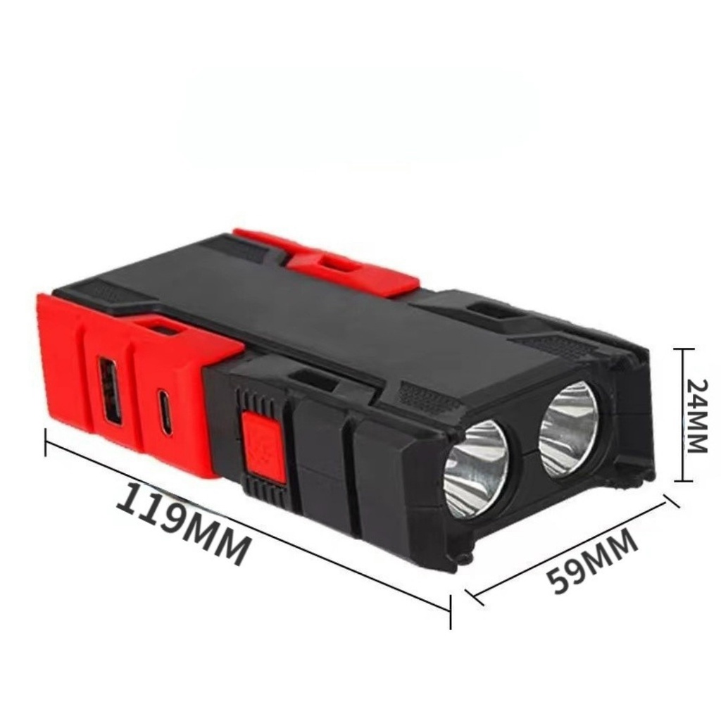 Đèn Pin 2 Bóng Đa Năng Kiêm Sạc Dự Phòng Chống Nước Siêu Sáng 10000 LM Sạc USB Tiện Dụng 3 chế độ sáng
