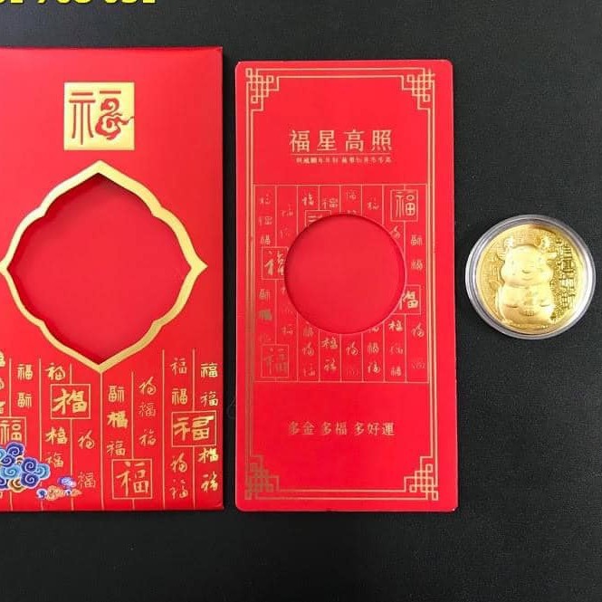 Bao Lì Xì Con Trau Mạ Kim Loại Vàng Mẫu Mới 2021