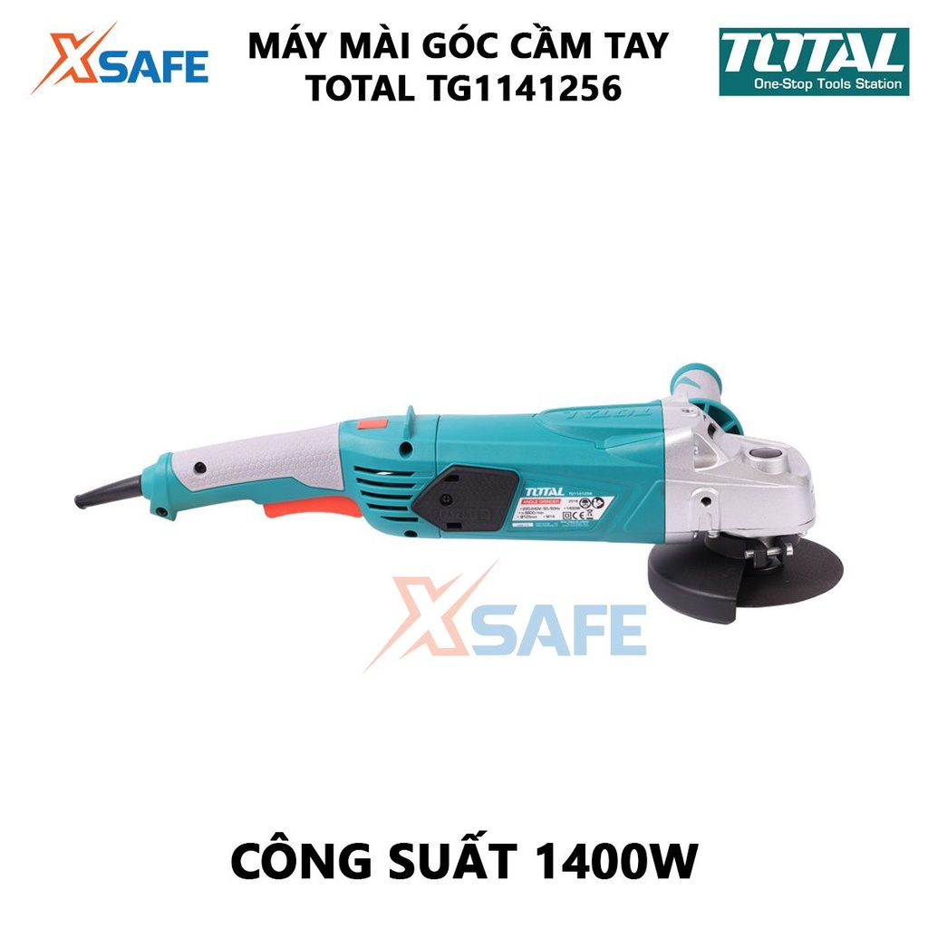 Máy mài góc TOTAL TG1141256 Máy mài góc cầm tay Điện áp sử dụng 220V-240V 1400W cách điện 2 lớp [XSAFE]