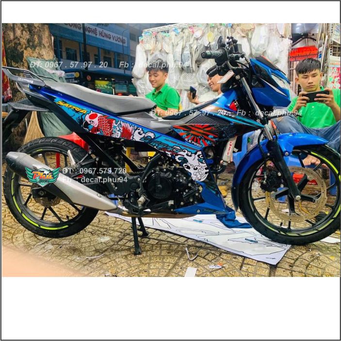 Tem Rời Satria Cá Chép xanh đen (V)