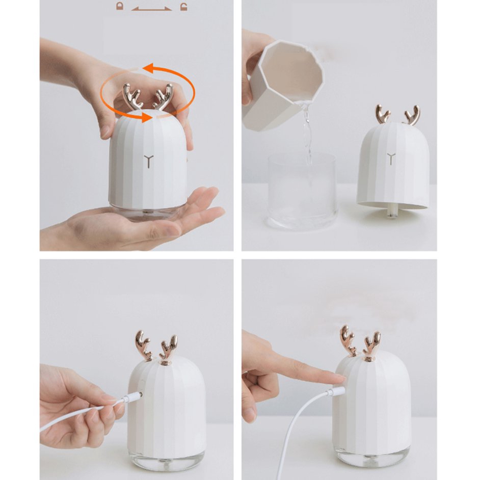 (0715) Máy Phun Sương Tạo Ẩm Hình Hoa Oải Hương 3life