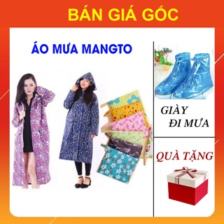 Áo Mưa Măng Tô Nữ Hàn Quốc [COMBO TẶNG KÈM] Đôi Giày Đi Mưa GIÁ SỈ, Bộ Áo 2 Lớp Chống Thấm 1 Người Bít Cao Cấp Dễ Thương
